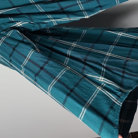 SANCTUARY Women's Plaid Teal Button Up Front Pockets Boyfriend Shirt Size Small - Picture 15 of 16